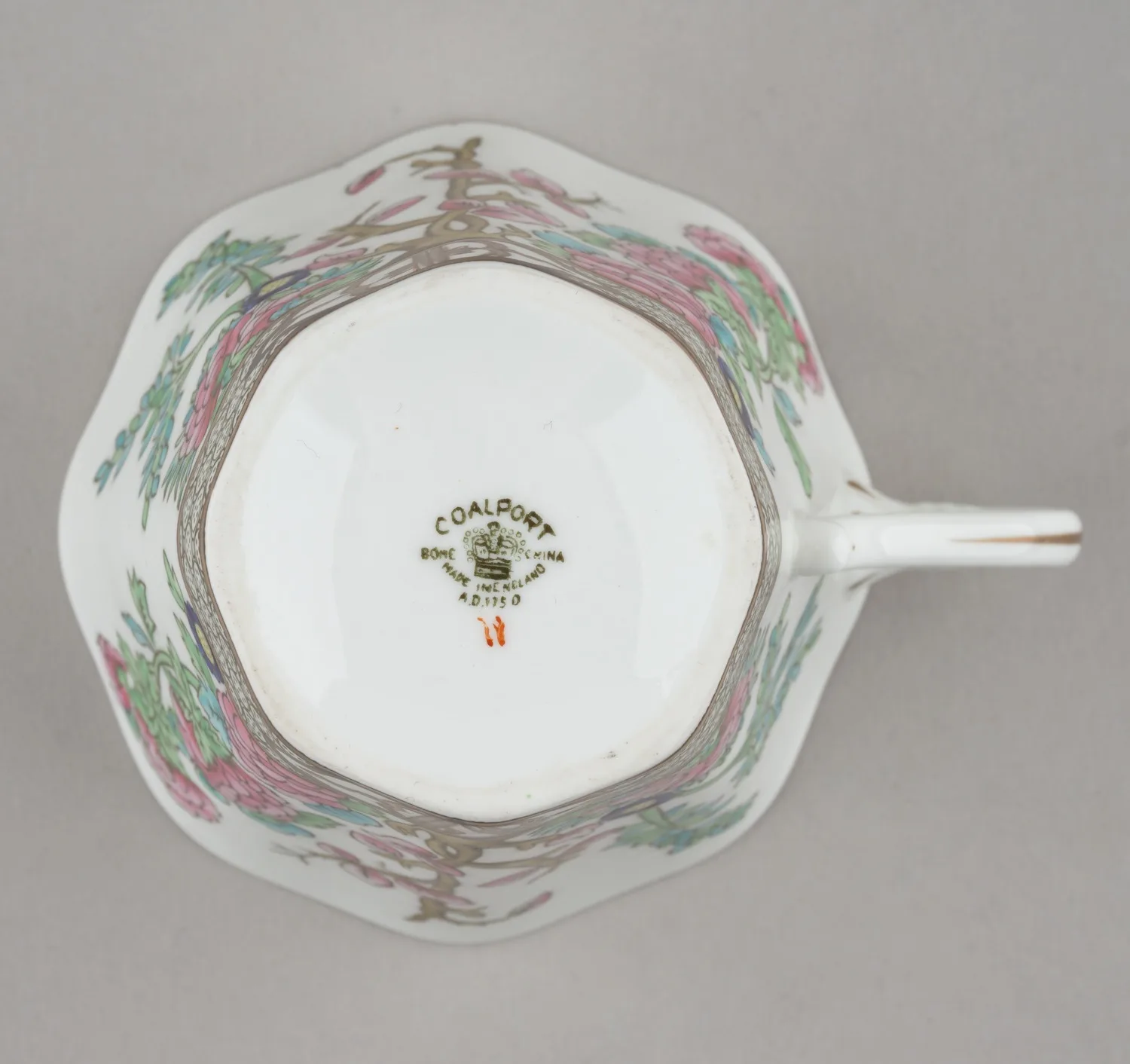 (Англия, Coalport ) Чашка с блюдцем и десертной тарелкой «Индийское дерево». Англия, Coalport , 1920-1930-е годы. — фото 5
