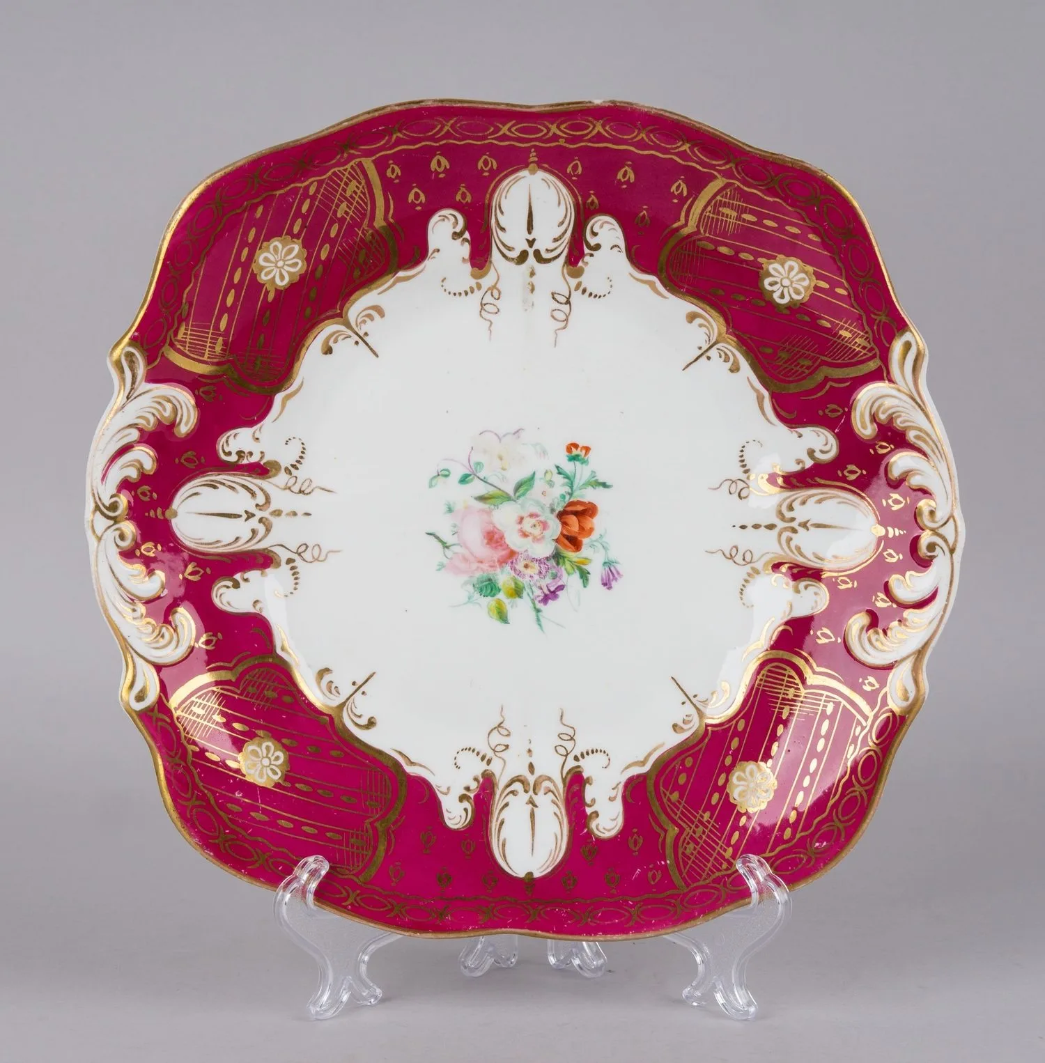 Тарелка Royal Worcester с цветами. Англия, вторая половина XIX века. — фото 1