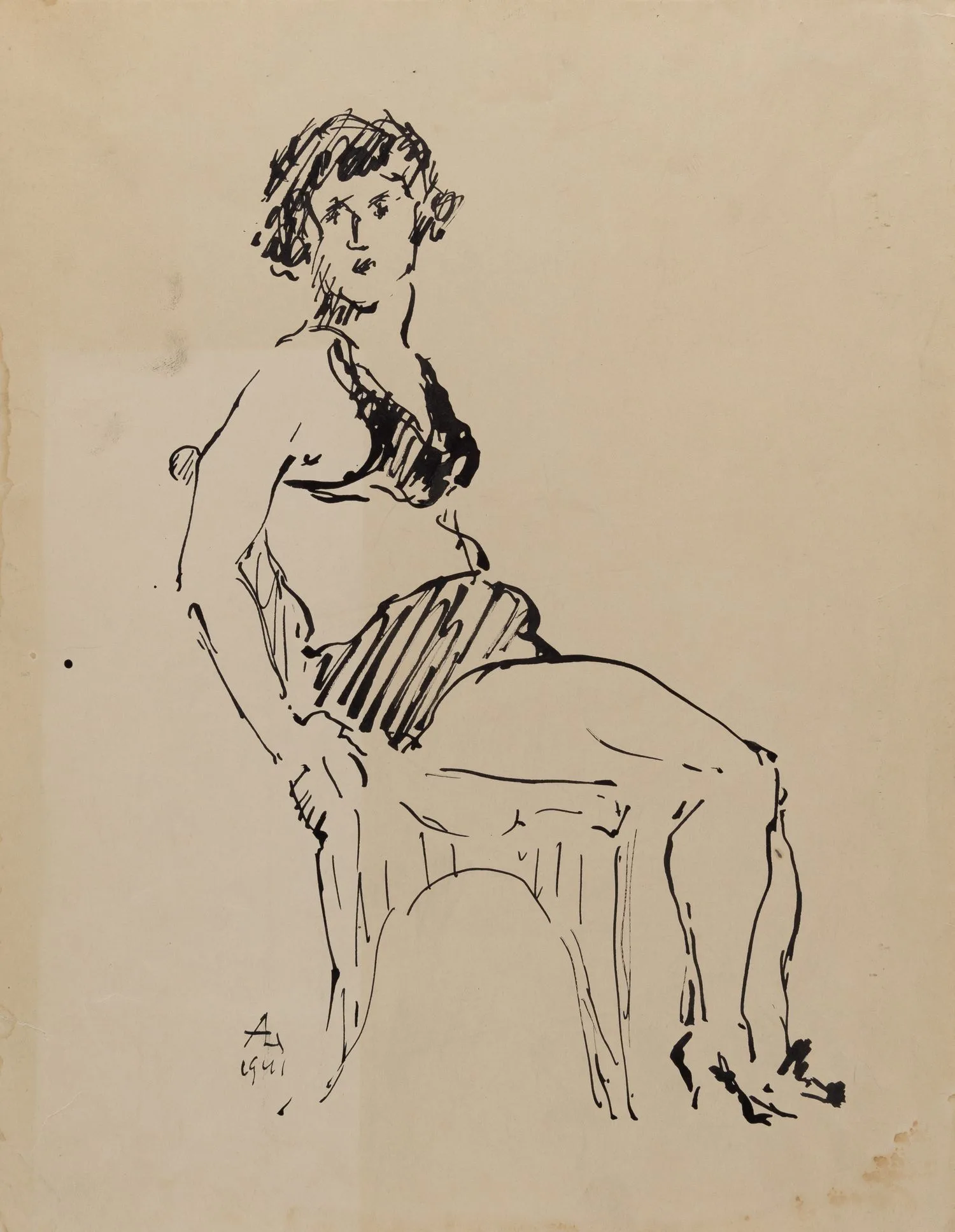 Лопухин Александр Ефимович. Натурщица. 1941. — фото 1