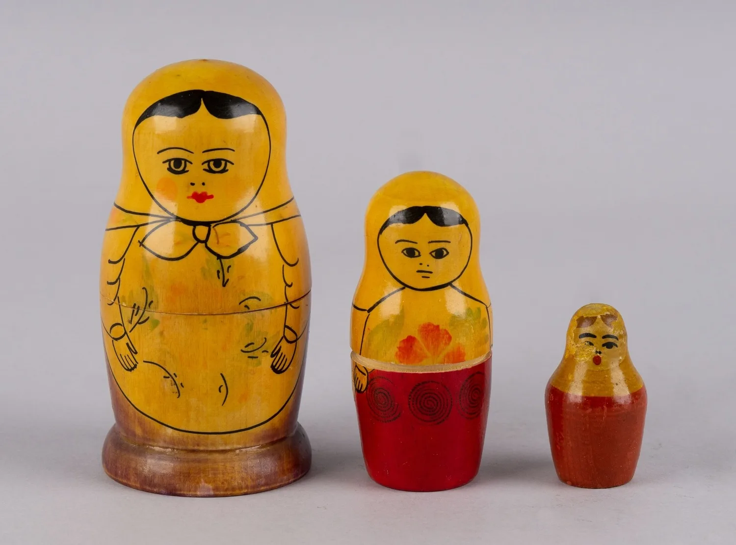 Матрешка трёхместная. СССР, Семенов, Нижегородская область, 1960 - 1970-е годы. — фото 2