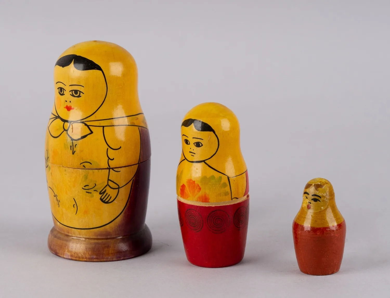 Матрешка трёхместная. СССР, Семенов, Нижегородская область, 1960 - 1970-е годы. — фото 3