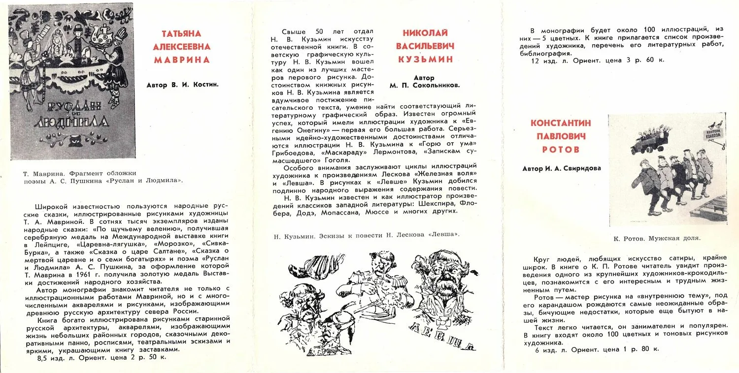 Почтовая открытка - заказ монографий о художниках-графиках издательства «Советский художник». 1964. — фото 2