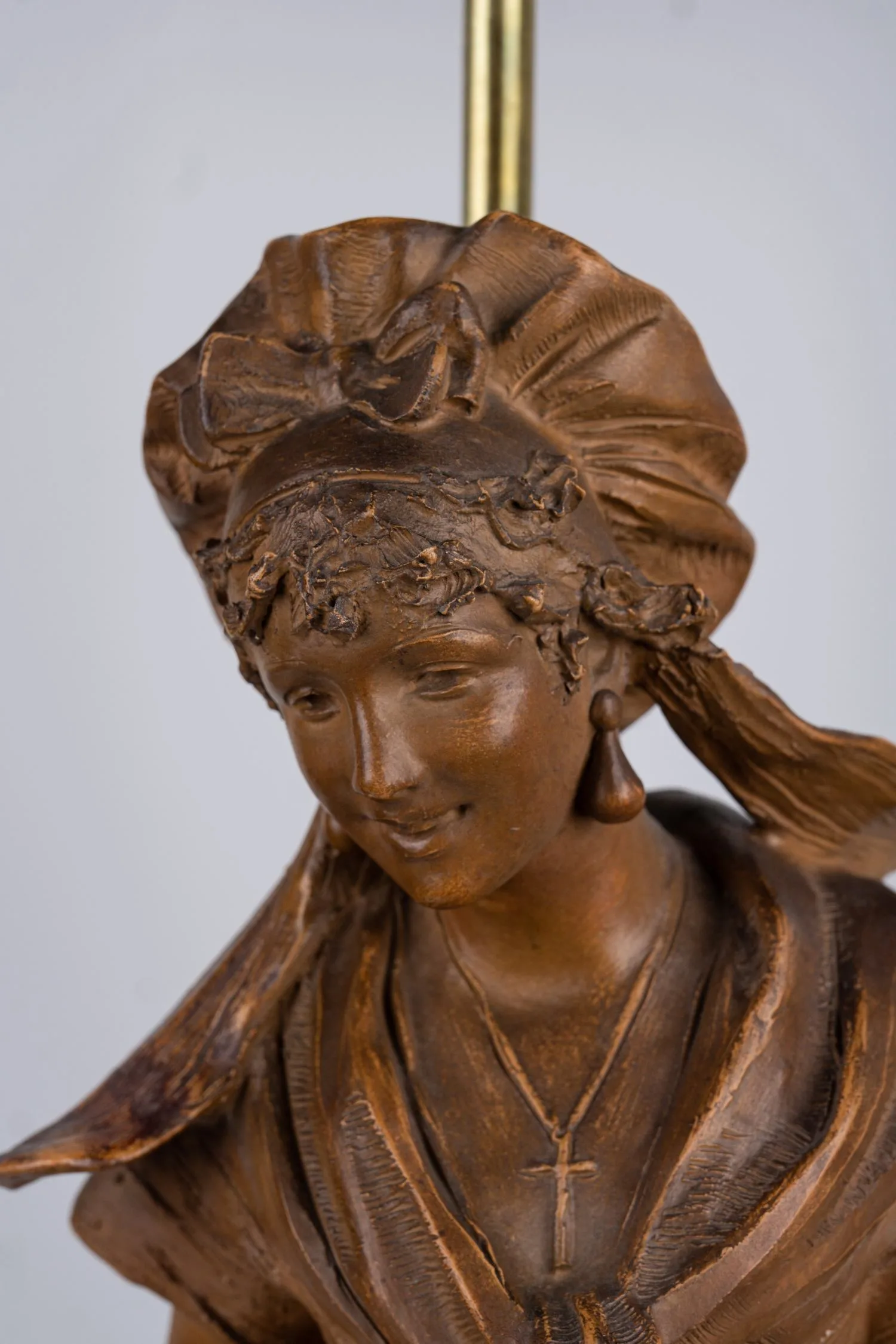 Лампа «Девушка с кувшинами». Бельгия, скульптор - P.Comein, 1890-1900-е годы. — фото 2