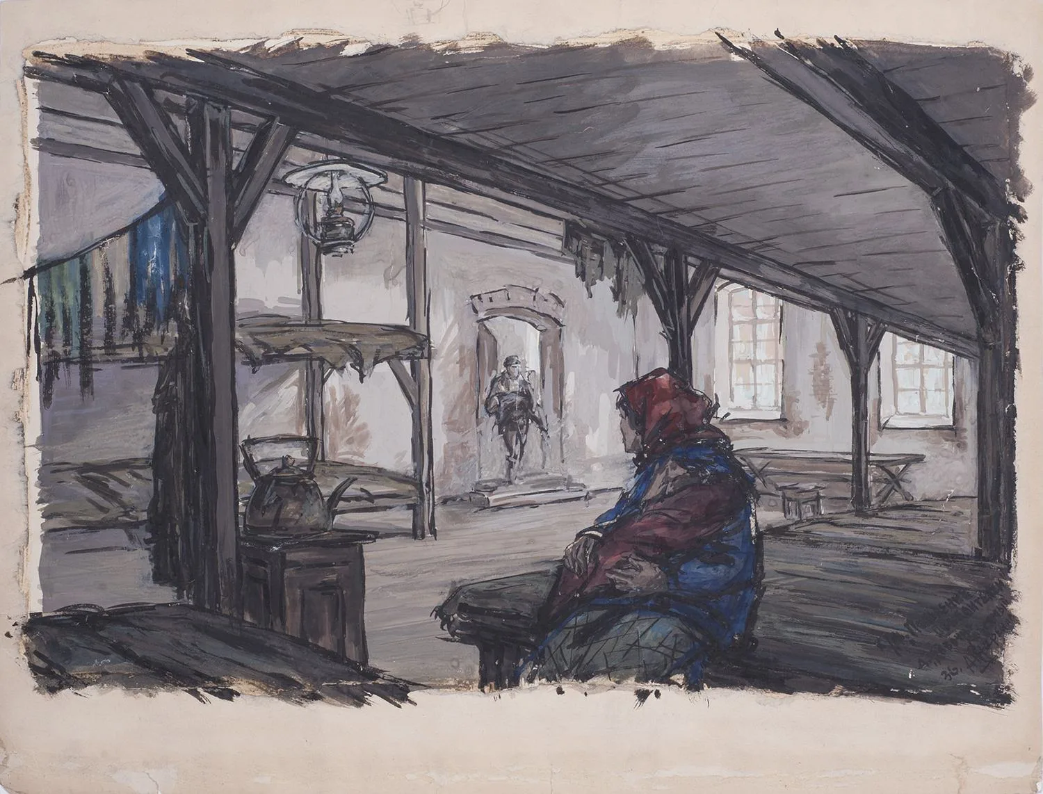 Жаренов Александр Сергеевич. Эскиз к к/ф «Поколение победителей» (1936, реж. В. Строева) 1936. — фото 1
