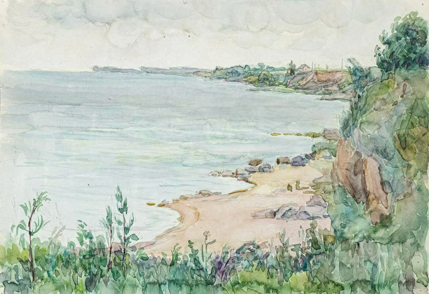 Морозов Константин Феофанович. Пейзаж близ озера. 1970-е годы. — фото 1