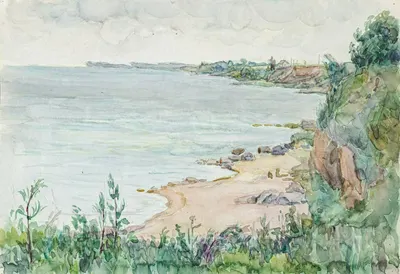 Морозов Константин Феофанович. Пейзаж близ озера. 1970-е годы.