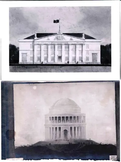 9 фотографий проектов и архитектурных элементов. СССР, 1940-е годы.