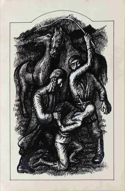 Неизвестный художник. СССР. Иллюстрация к произведению Л.Н. Толстого «Кавказский пленник» (?). 1970-е годы.