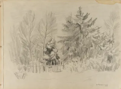 Трошин Николай Степанович. Зимний пейзаж. 1944.