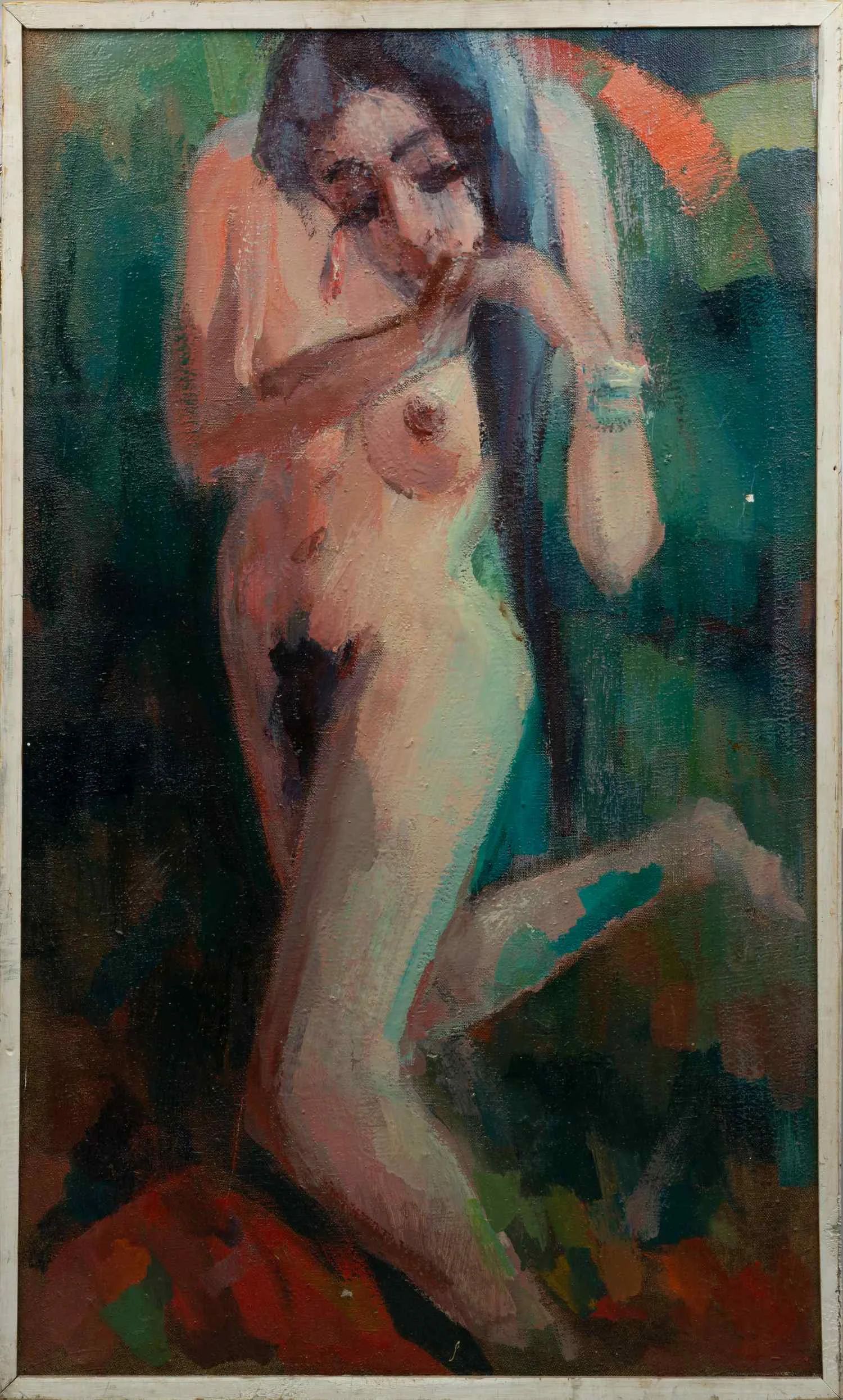 Неизвестный художник. Девушка, поправляющая волосы. Россия, 1990-е. — фото 1