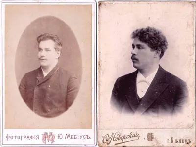 6 кабинетных фотографий ""Мужчины"". Россия, нач. XX века.