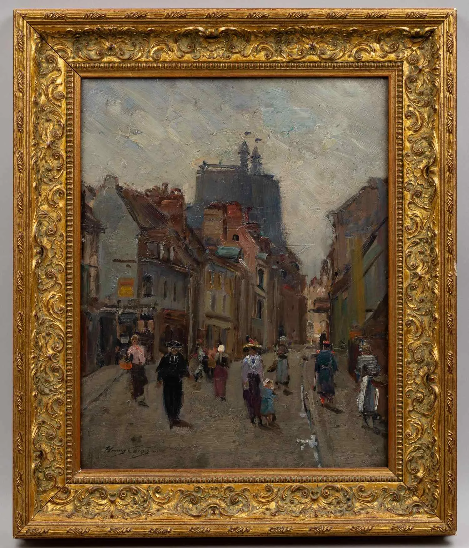 Caron Henry (Карон Анри). Парижская улочка. 1910-е годы. — фото 1