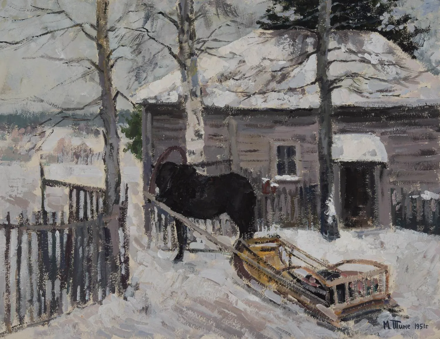 Тиме Марина Григорьевна. Зимний пейзаж. 1951. — фото 1