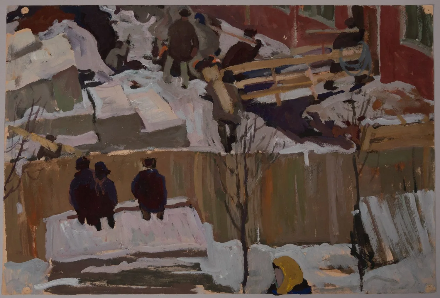 Алексеев Адольф Евгеньевич. Двор Академии Художеств (Москва строится). 1963. — фото 1