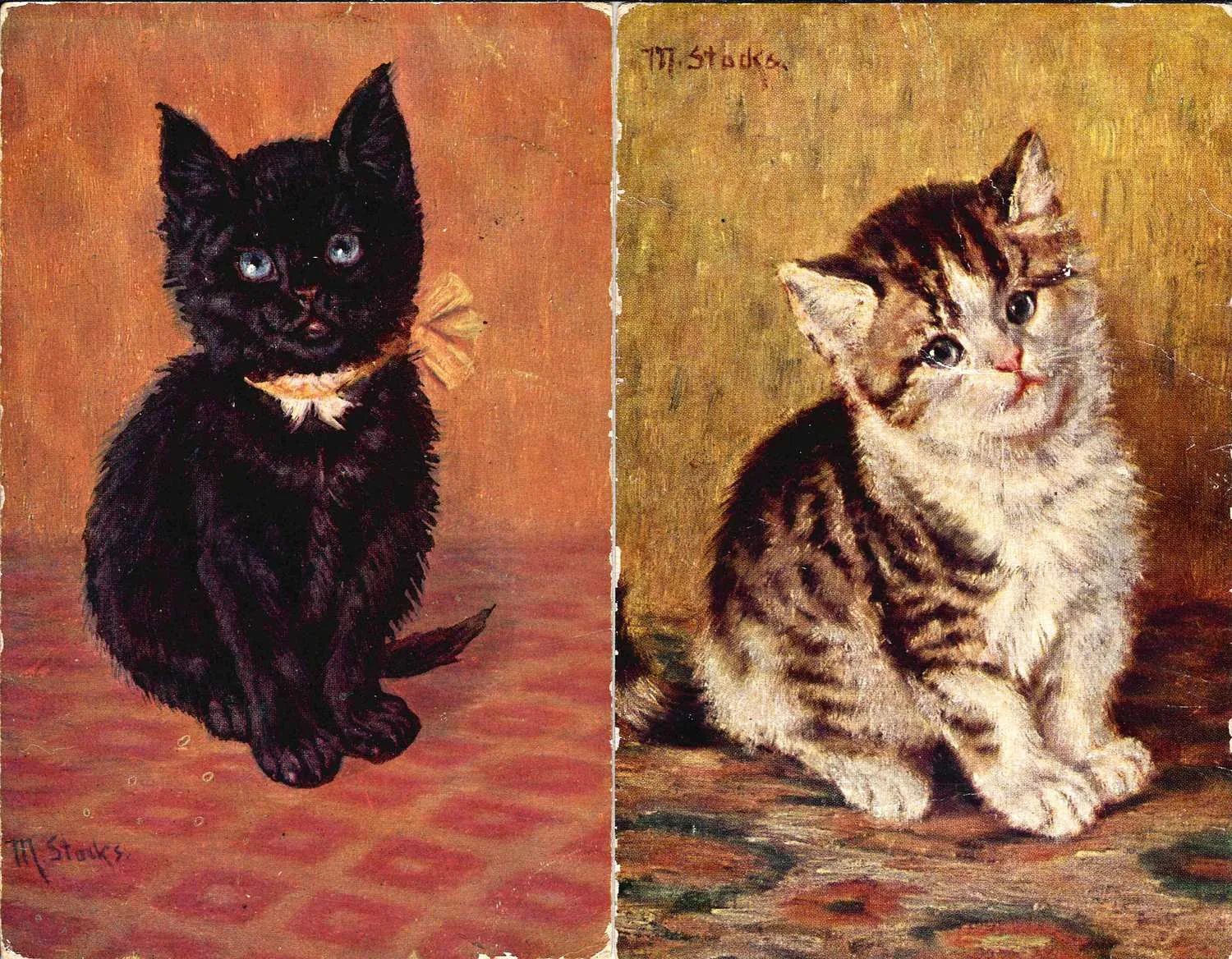 60 открыток «Кошки». Россия, СССР, Зап. Европа, XX век. — фото 4