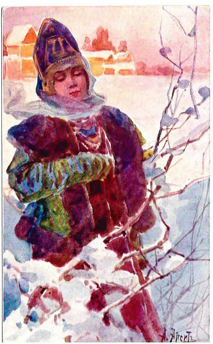 Апсит А.П. 10 открыток «Типы средневековой Руси». Издание художественного заведения К. и А. Вейерман, 1903. — фото 2