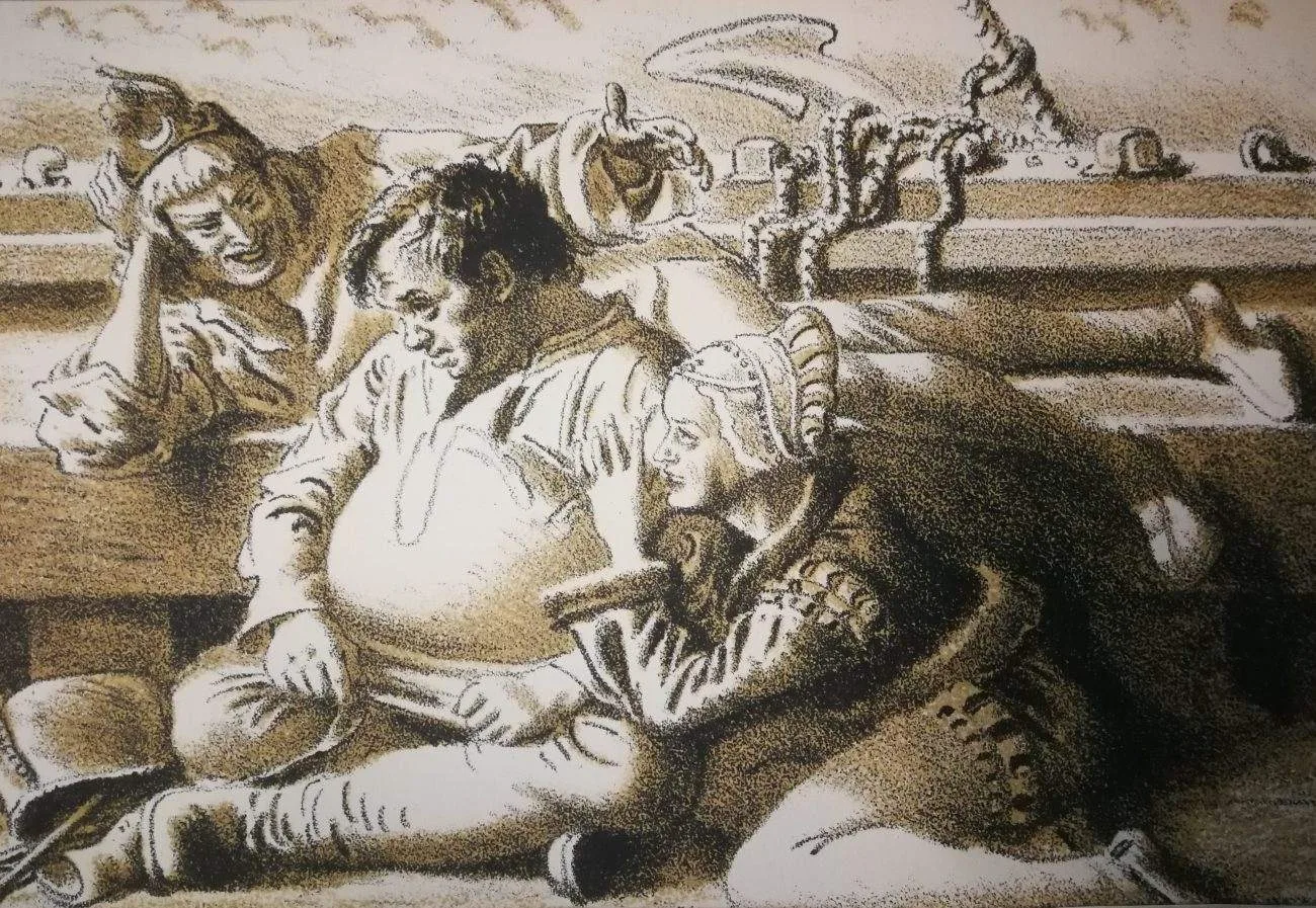 Кибрик Е.А. 6 пробных отпечатков иллюстраций к роману Шарля де Костера ""Легенда об Уленшпигеле"". Конец 1930-х годов. — фото 5
