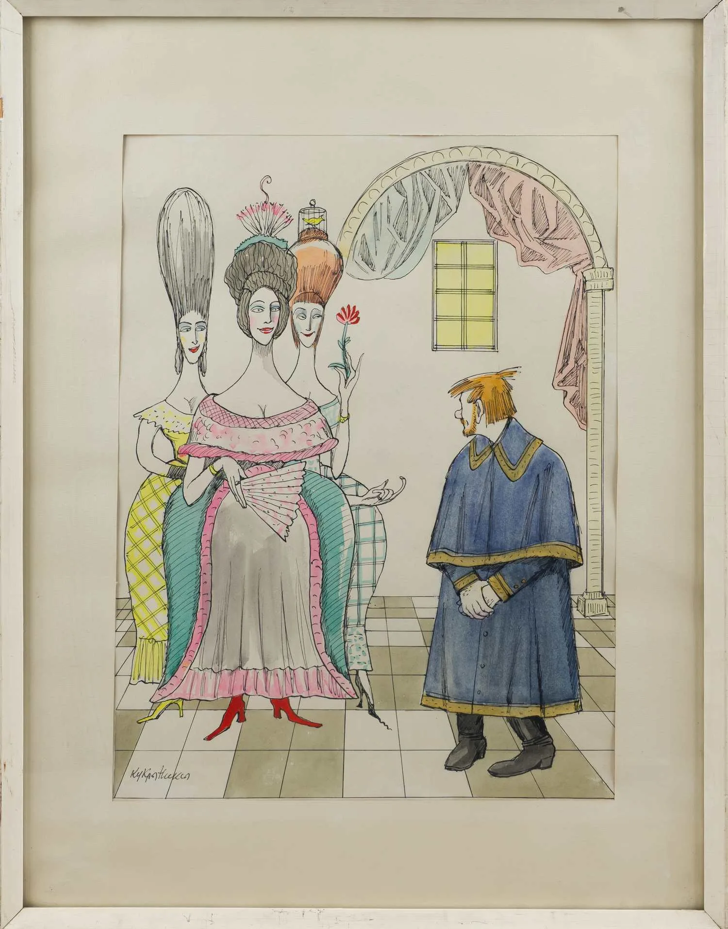 (Кукрыниксы в подарок зам. министра культуры СССР В.С. Кеменову) Кукрыниксы, Эскиз к иллюстрации книги Н.С. Лескова "Левша". 1978 — фото 2