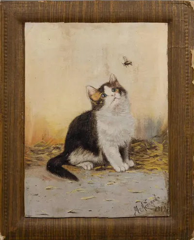 Лебедева Мария Васильевна (?). Котенок и муха. 1912.