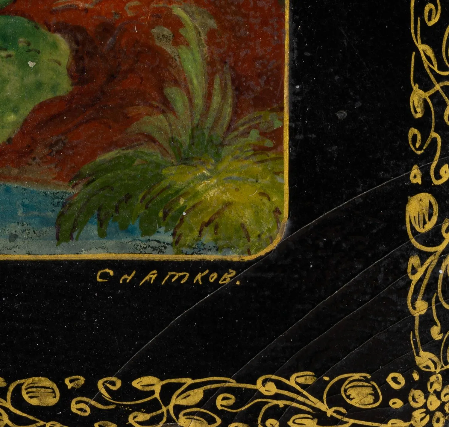 Шкатулка «Илья Муромец и Соловей Разбойник». СССР, Мстера, Снатков, 1950-е годы. — фото 5