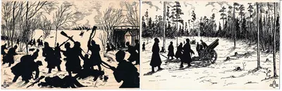 Лисовский М. Открытки «Рукопашная», «Русская конная артиллерия на позиции». Издание в пользу Общины Св. Евгении, 1915.