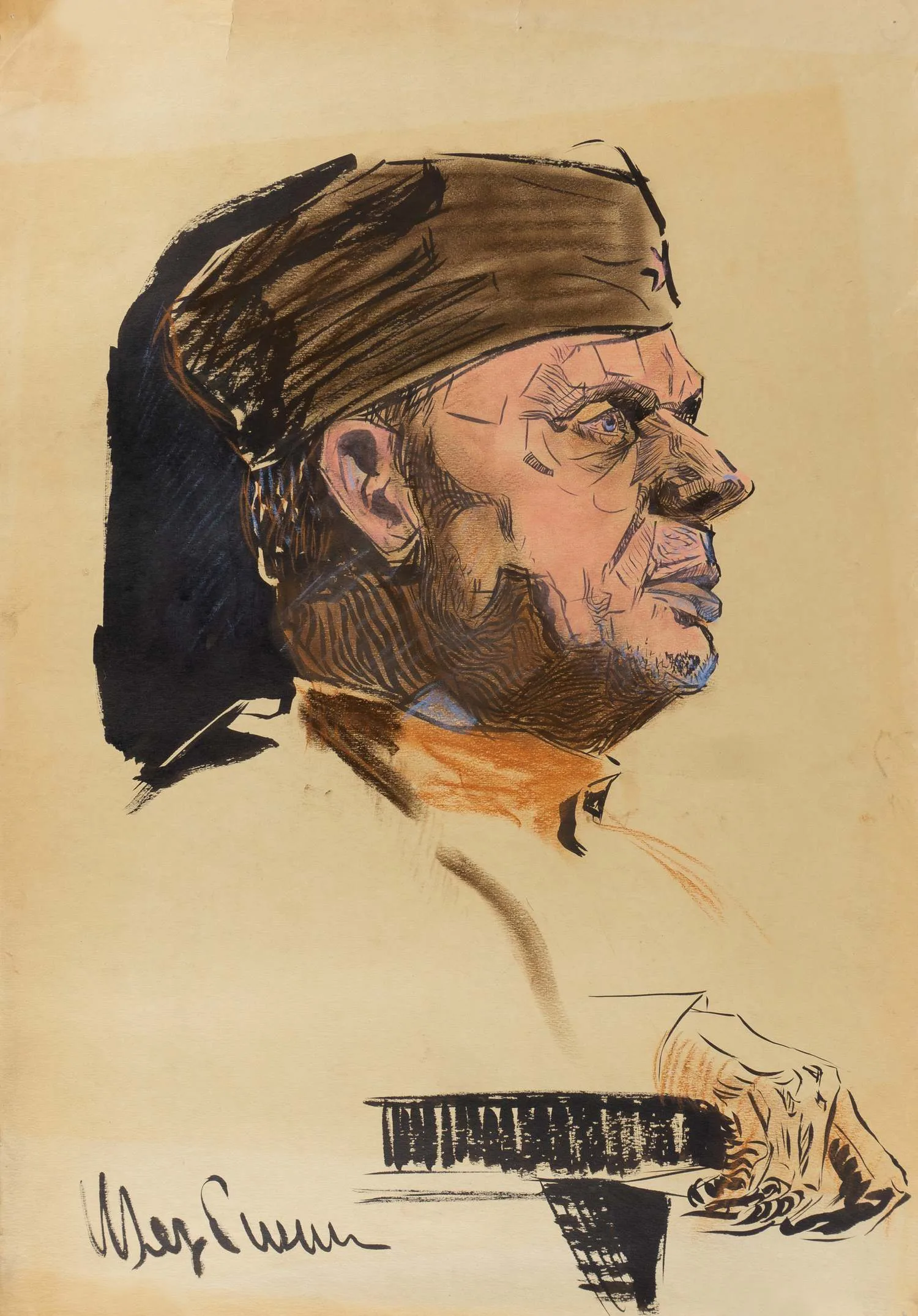 Щербинин Виктор Владимирович. 1) Портрет солдата. 2) Женский портрет. 1957. — фото 2
