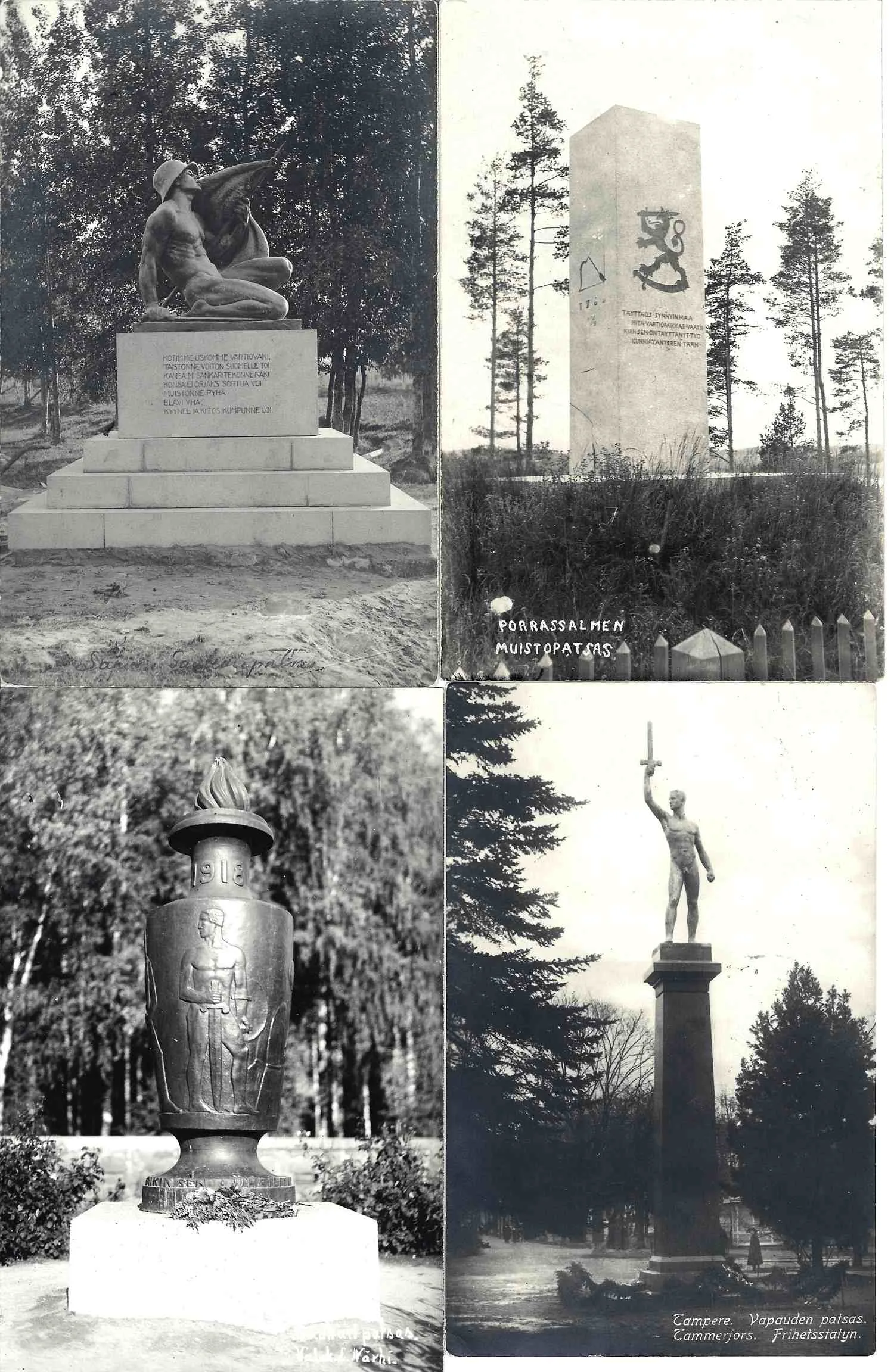 Финляндия. 4 открытки «Памятники». 1920-е - 1930-е годы. — фото 1