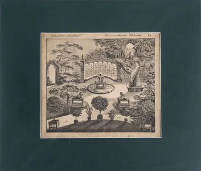Гравюра «Трельяж парка. Вечный календарь». Франция, Париж, 1834.
