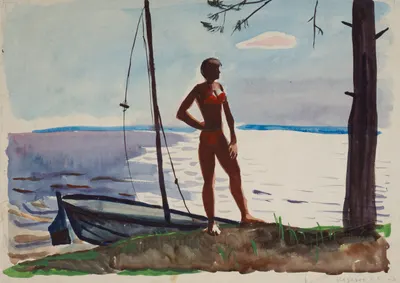 Назаров Константин Борисович. Девушка на берегу. 1963.