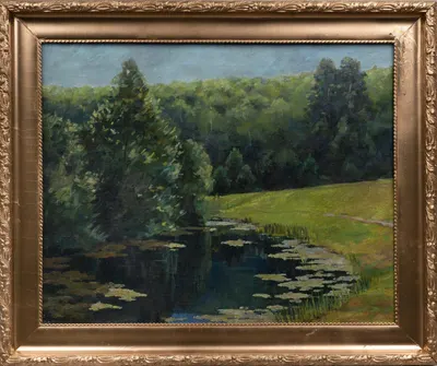 Неизвестный художник (Пчелкин по подписи). Заросший пруд. 1935.