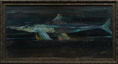 Неизвестный художник. Осетр. 1980-е годы.
