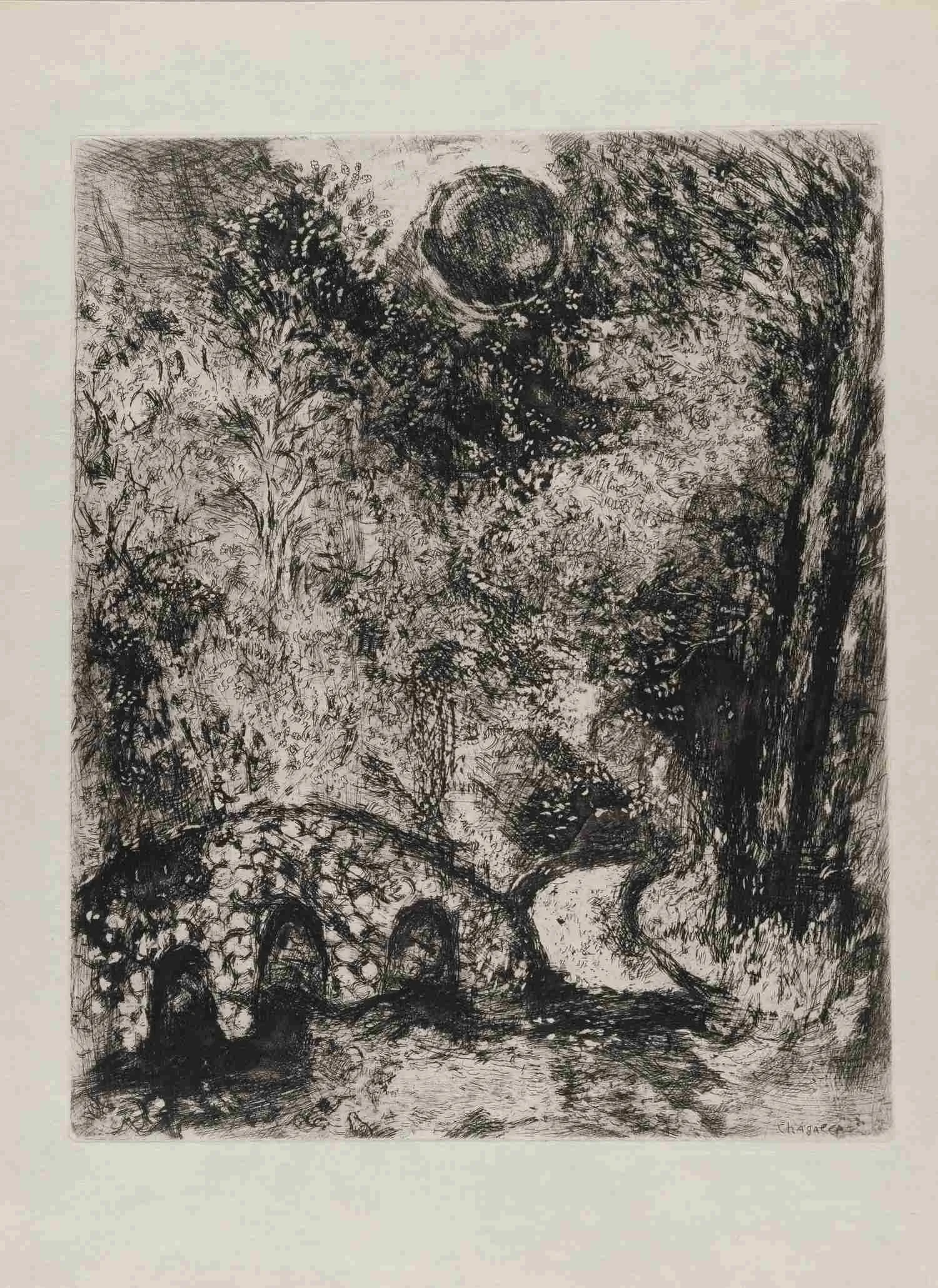 Шагал Марк Захарович. Солце и лягушки. 1927. Иллюстрация к басне Жана де Лафонтена. — фото 1