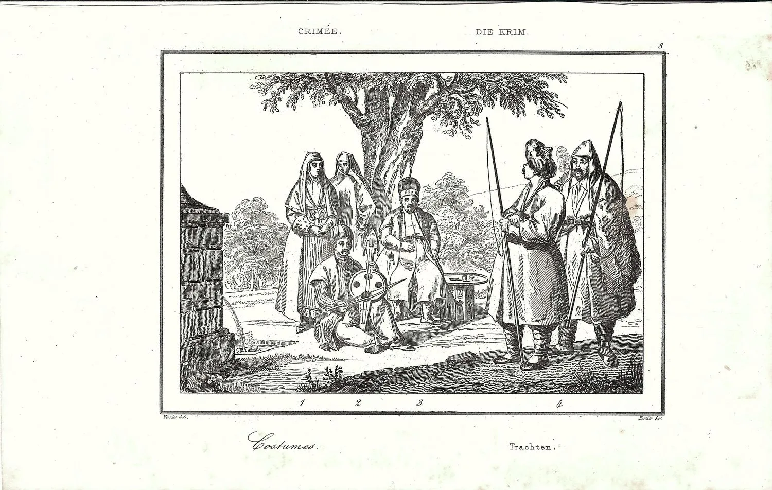 3 гравюры «Виды и типы Крыма». Франция, 1840. — фото 2