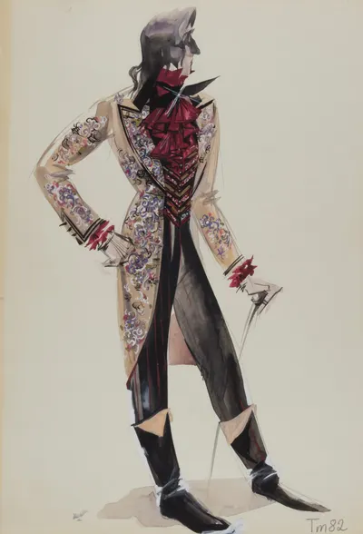Турова Марина. Эскиз костюма графа. 1982.