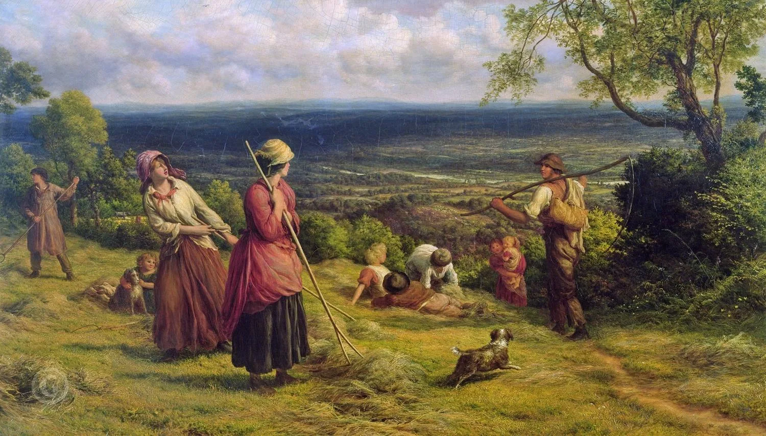 (Кузнецов) «Сенокосцы» Большая ваза. Россия, Завод М.С. Кузнецова Песоченский, конец XIX – начало XX века. — фото 7