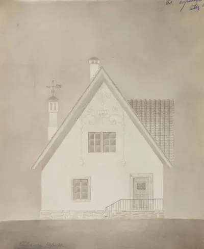 Цыпин Р. 2 эскиза частного жилого дома. 1947.