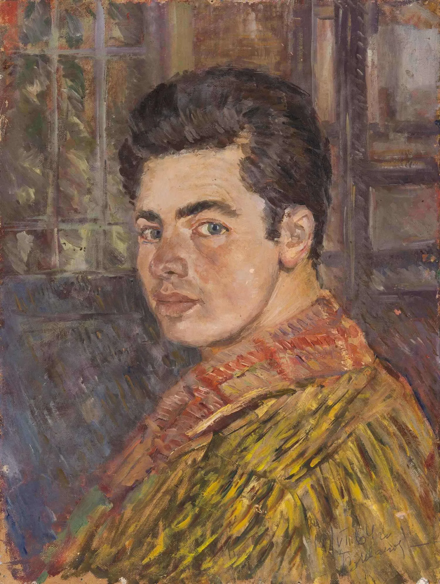 Иванов Валентин Павлович. Пейзаж с ручьём (на обороте - Мужской портрет. 1960-е годы. — фото 2