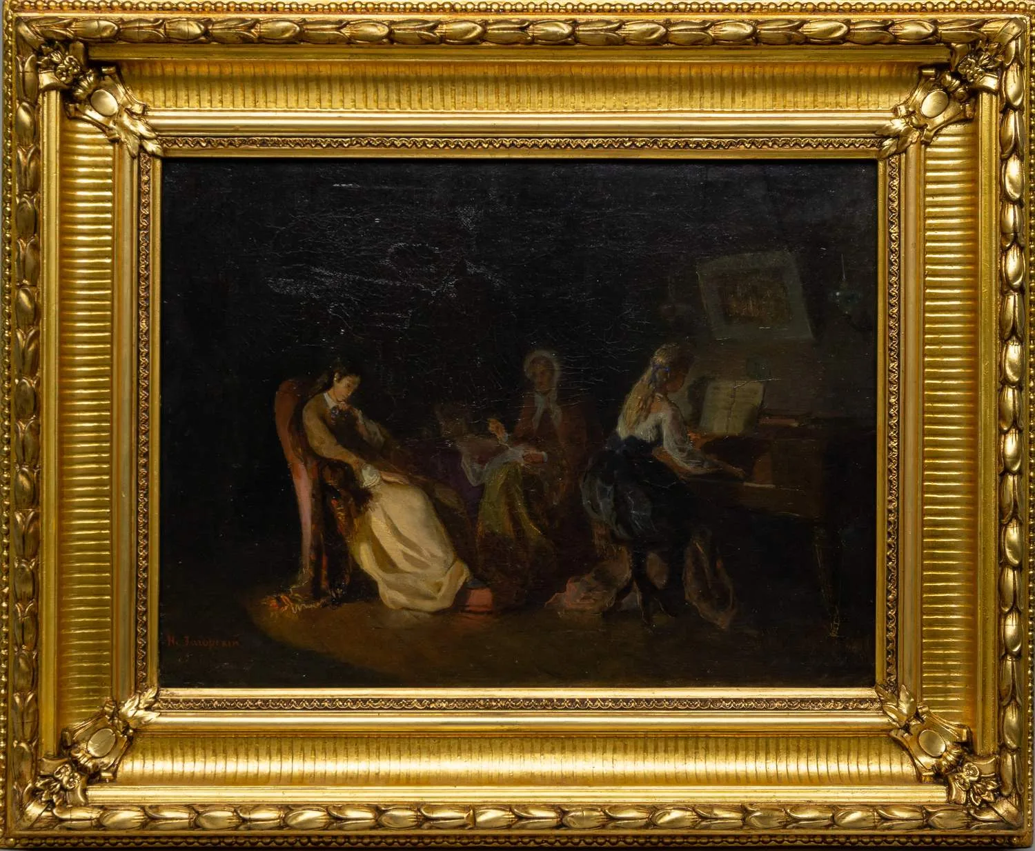 Загорский Николай Петрович. Семейная сцена. 1870-е годы. — фото 1