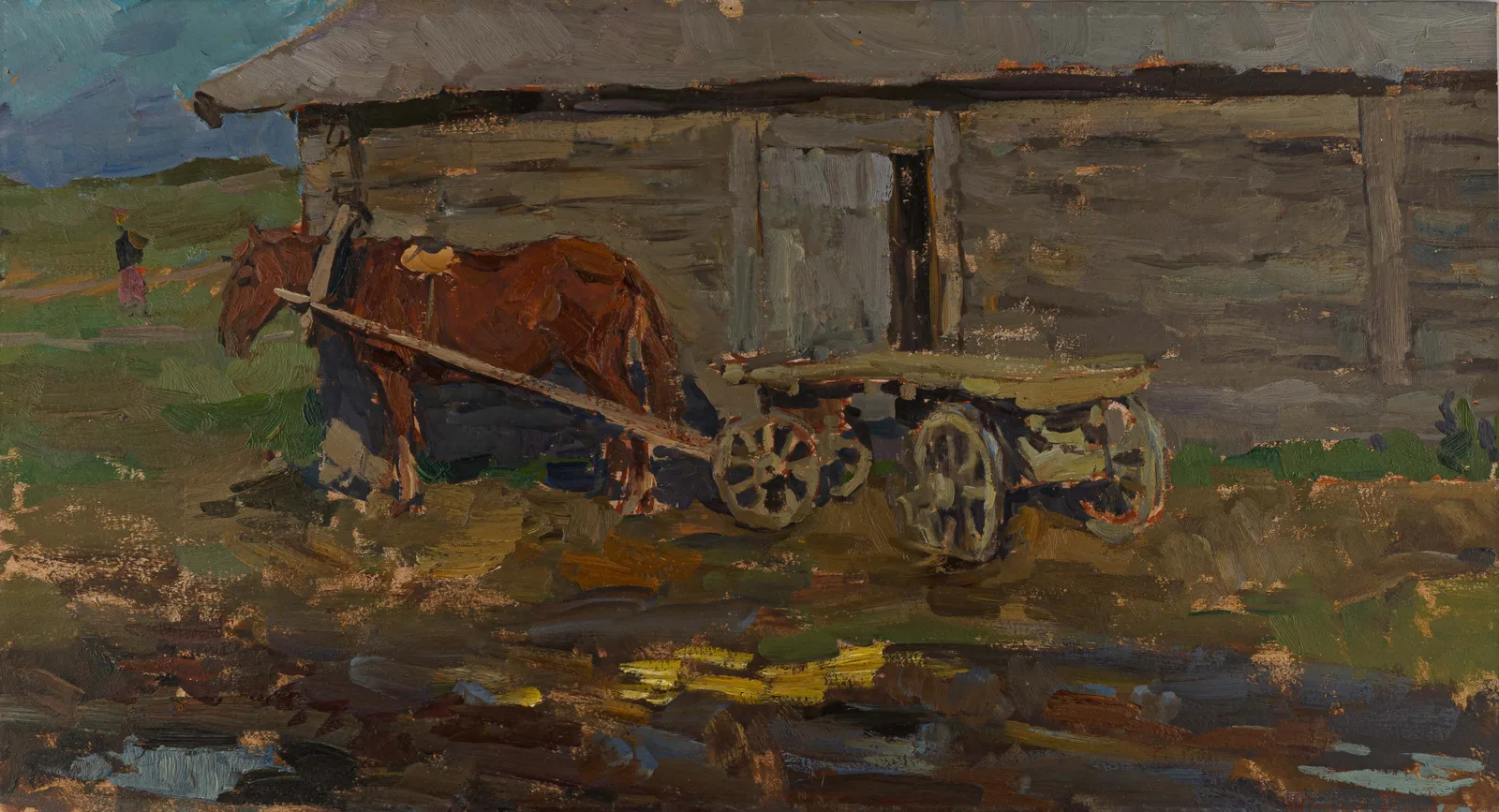 Попов Игорь Александрович. "Парамоново" (Лошадка у мельницы). 1957 год. — фото 2