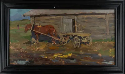 Попов Игорь Александрович. "Парамоново" (Лошадка у мельницы). 1957 год.