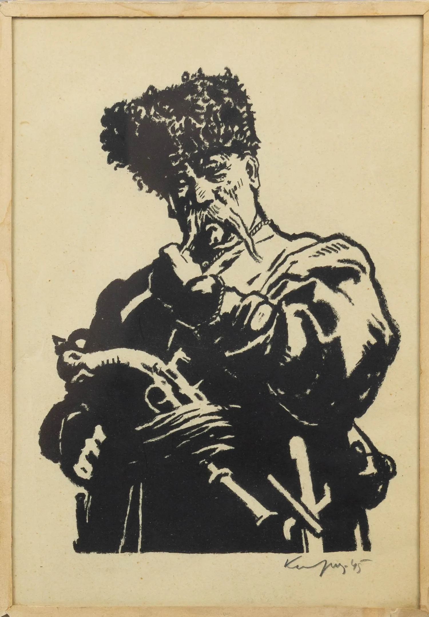 Кибрик Евгений Адольфович. Тарас Бульба. С автографом. 1945. — фото 1