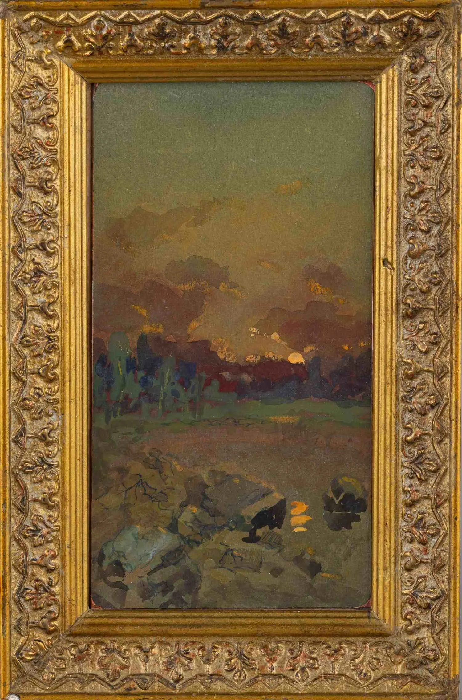 Неизвестный художник. Закат. 1940-е годы. — фото 1