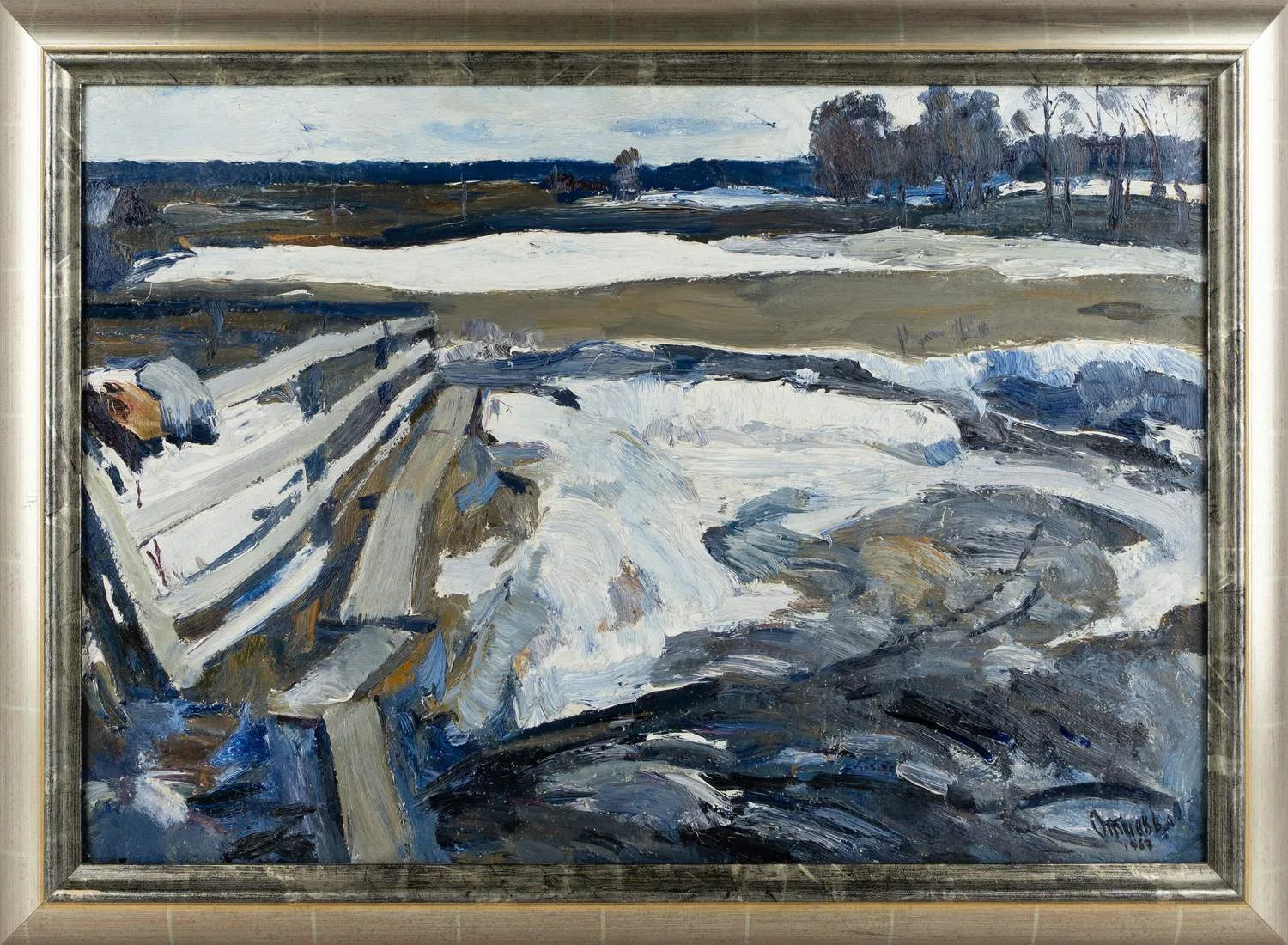 Отиев Виктор Александрович. Весна, Старая Ладога. 1967. — фото 1
