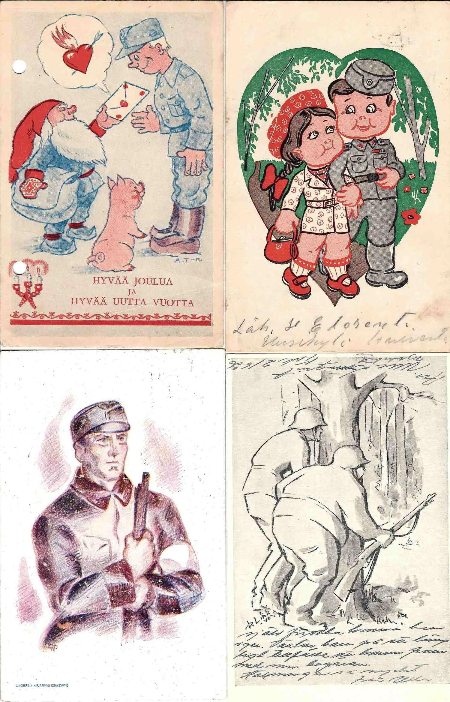 Финляндия. 22 художественные агитационные открытки. 1940-е годы. — фото 1