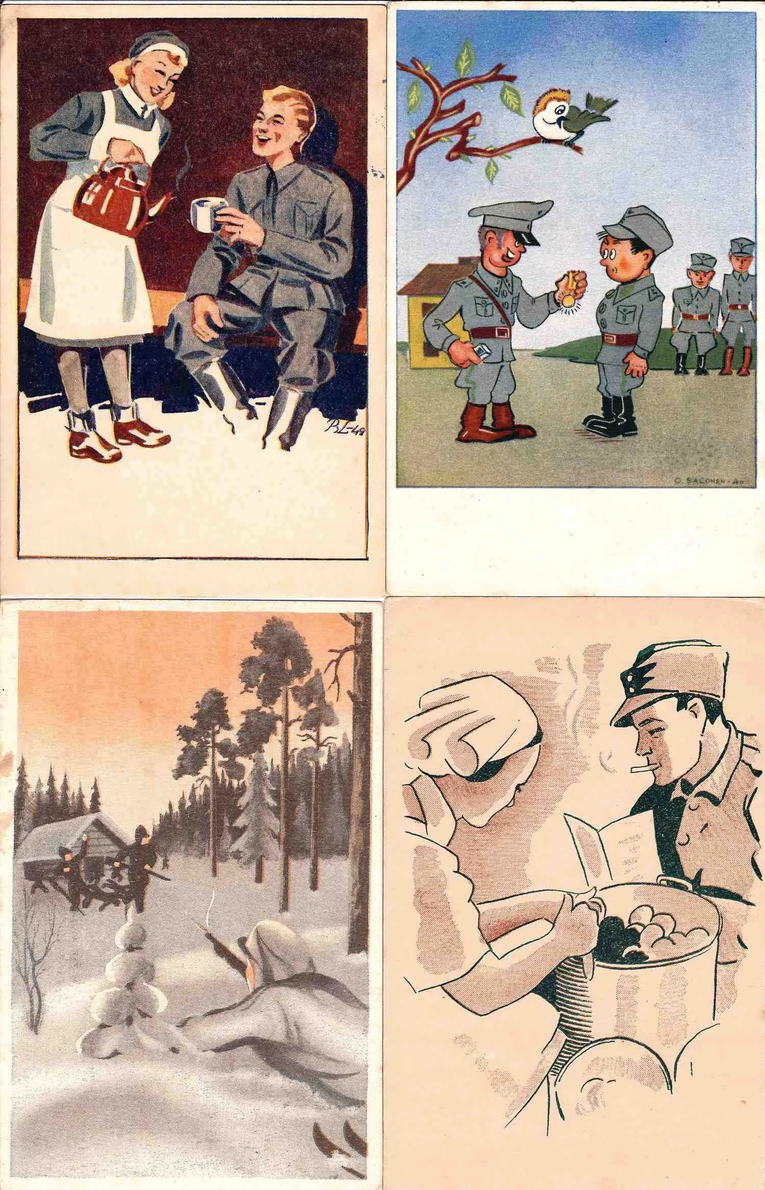 Финляндия. 22 художественные агитационные открытки. 1940-е годы. — фото 6