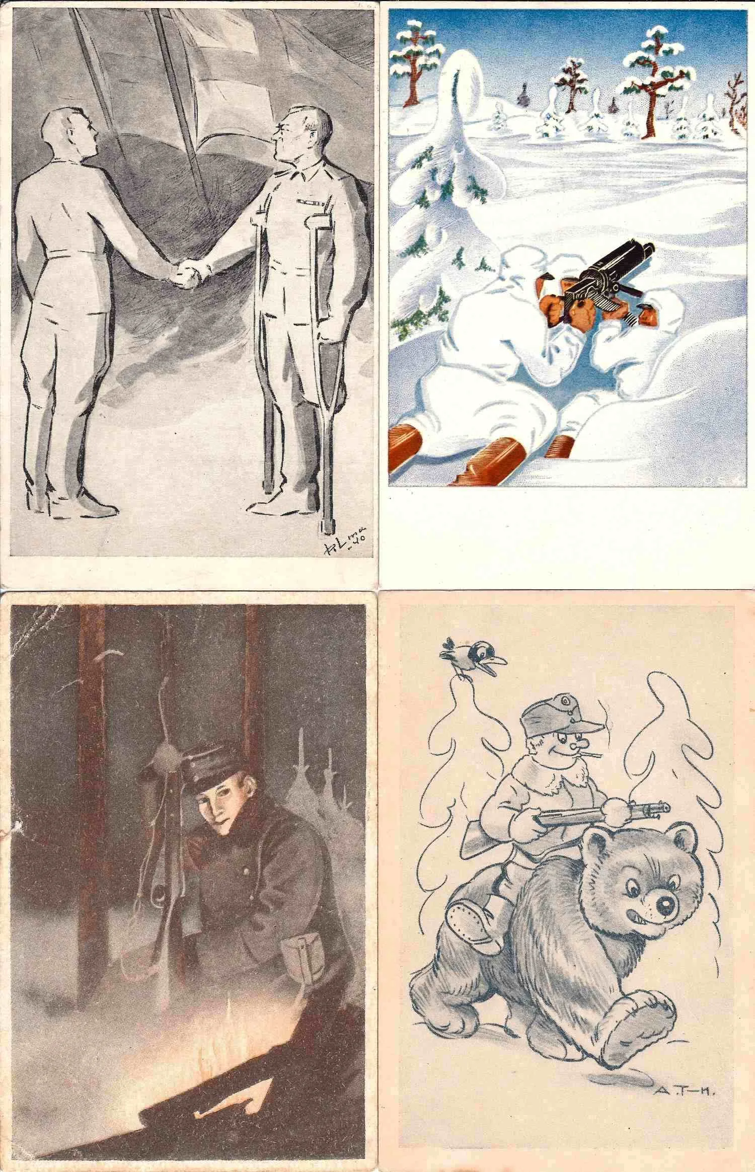 Финляндия. 22 художественные агитационные открытки. 1940-е годы. — фото 3