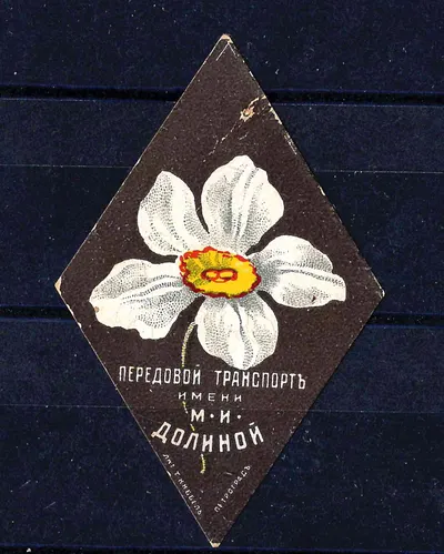 Петроград. Бумажный жетон благотворительного сбора «Передовой транспорт имени М.И. Долиной». 1916.