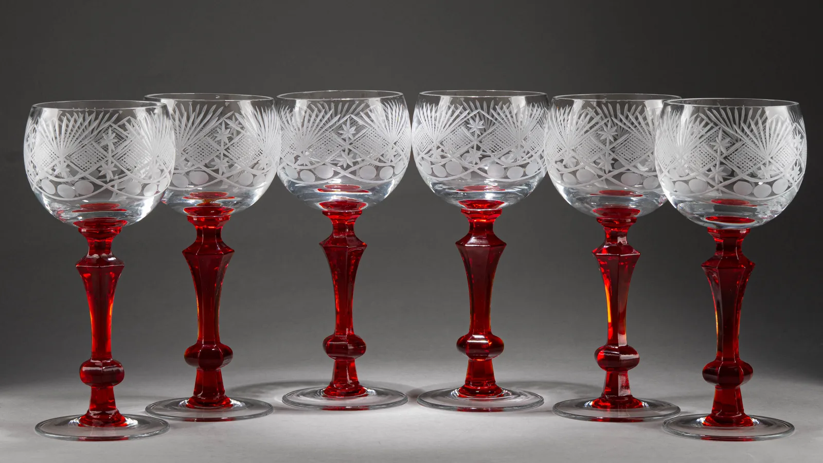 Шесть хрустальных фужеров. СССР, 1950-е-1970-е годы. — фото 1