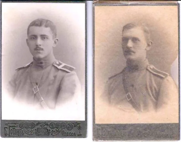 Фотографии (формата ""визитка"") рядового и унтер-офицера Российской императорской армии. 1910-е годы. — фото 1