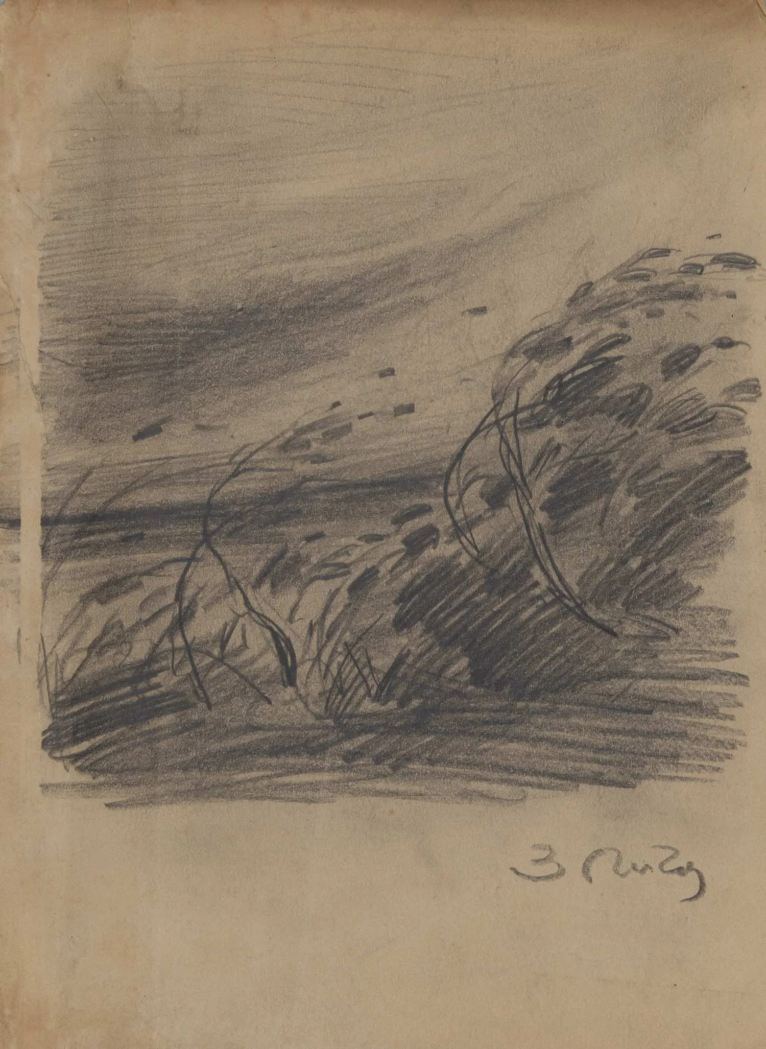Пичугин Захар Ефимович. Эскиз с колосьями. 1940-е - 1950 -е года. — фото 1